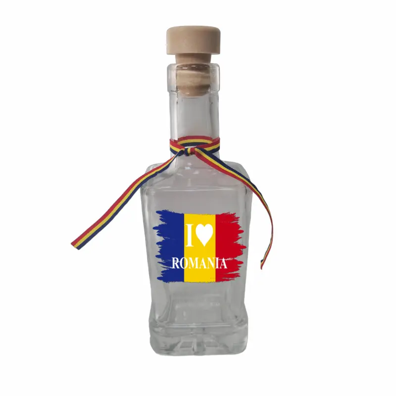 I love romania, sticla cu mesaj patrata, 250 ml, model divgs318 10
